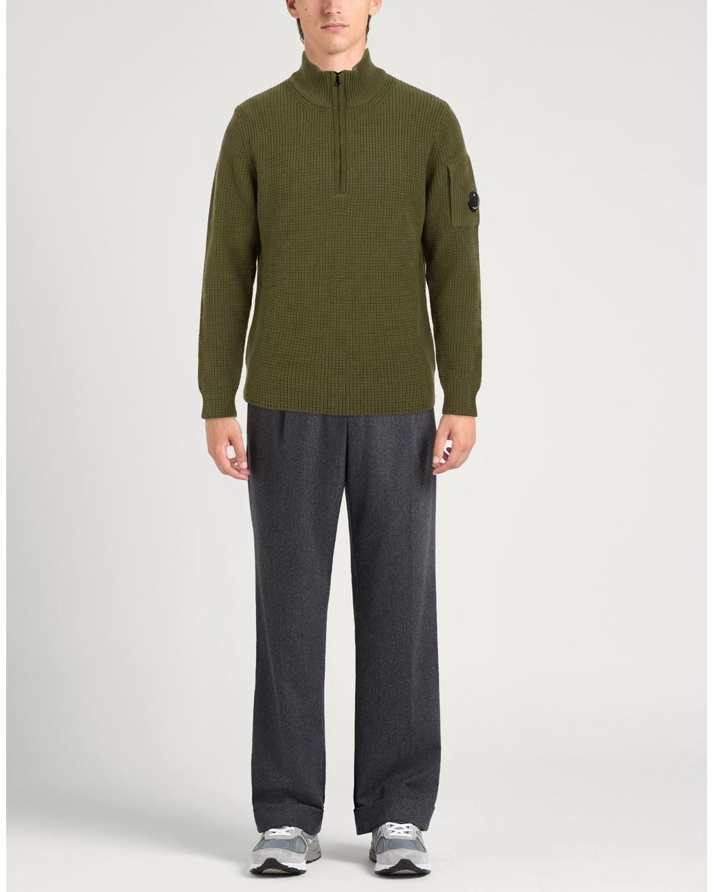 C P Company Green Military Sweater Wool, Polyamide for men