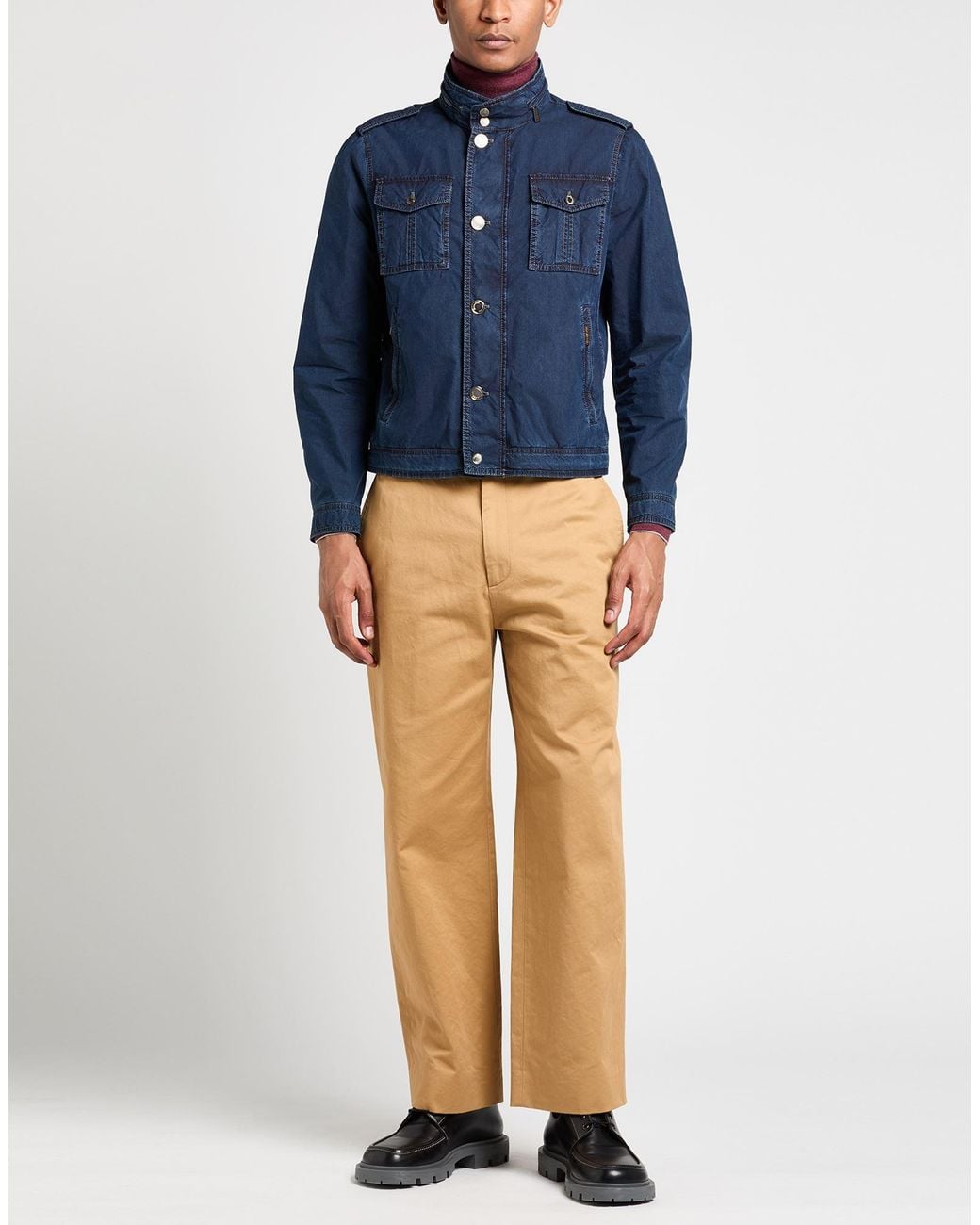 Moorer Blue Jacket Cotton, Polyamide for men