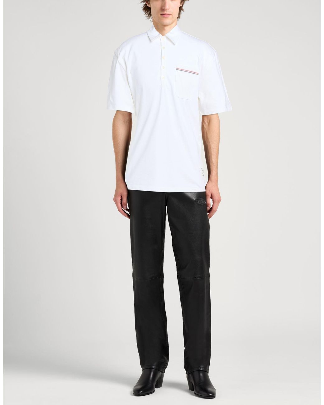 Thom Browne White Polo Shirt Cotton for men