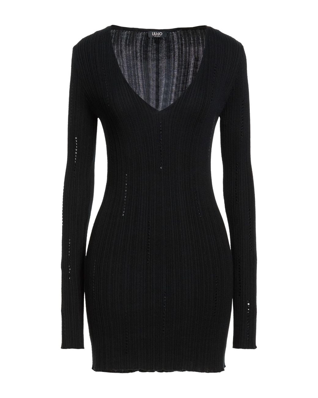 Liu Jo Black Mini Dress Cotton, Modal