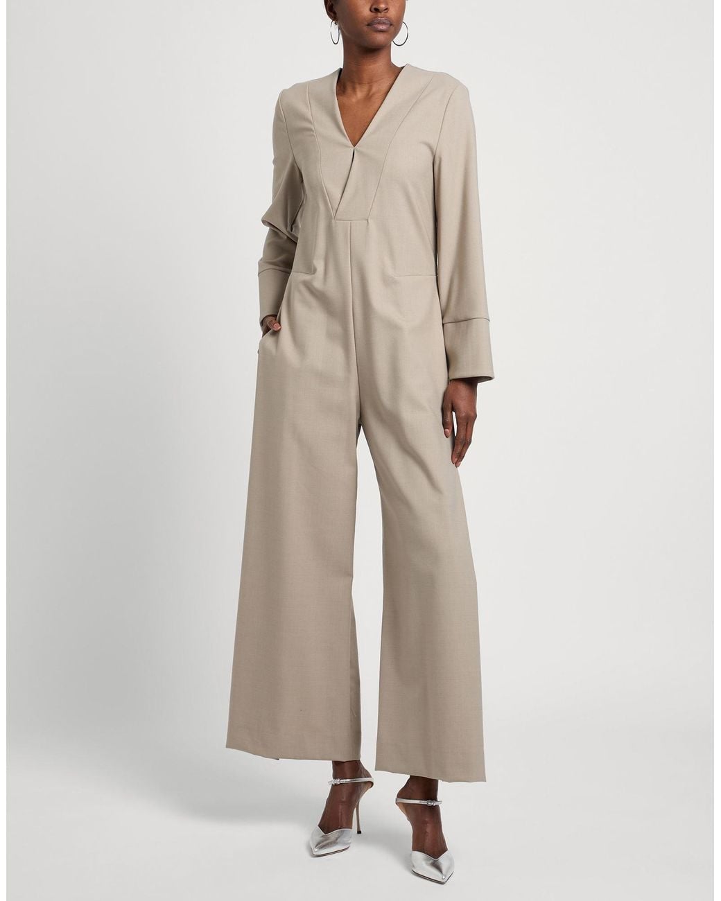 MEIMEIJ Natural Dove Jumpsuit Polyester, Wool, Elastane, Acetate