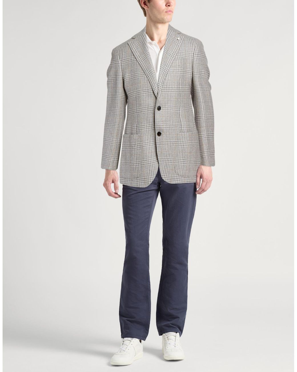 Luigi Bianchi Gray Light Blazer Wool, Silk, Cashmere for men