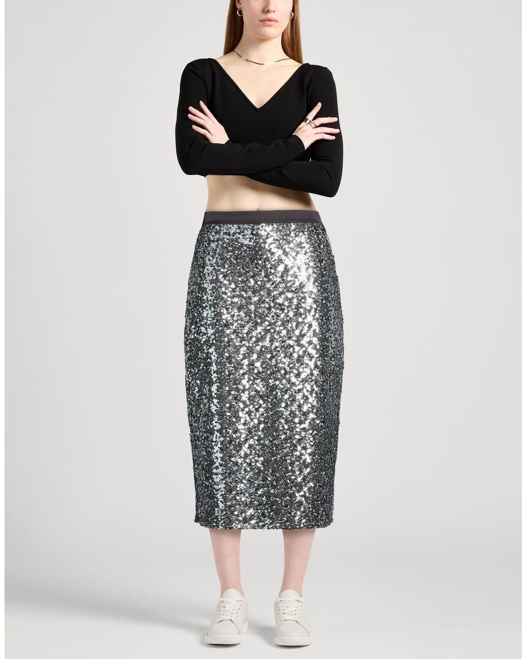 Imperial Gray Midi Skirts
