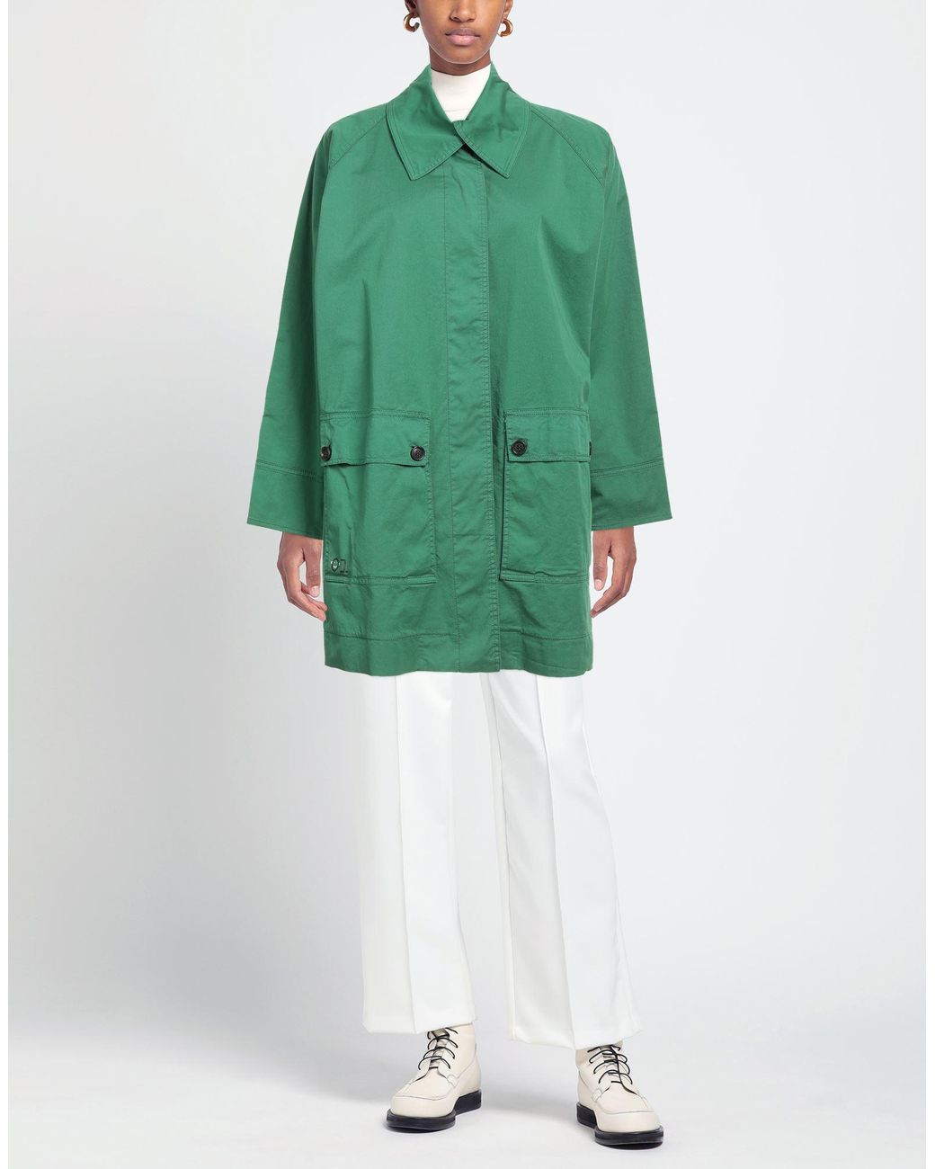 Semicouture Green Overcoat & Trench Coat