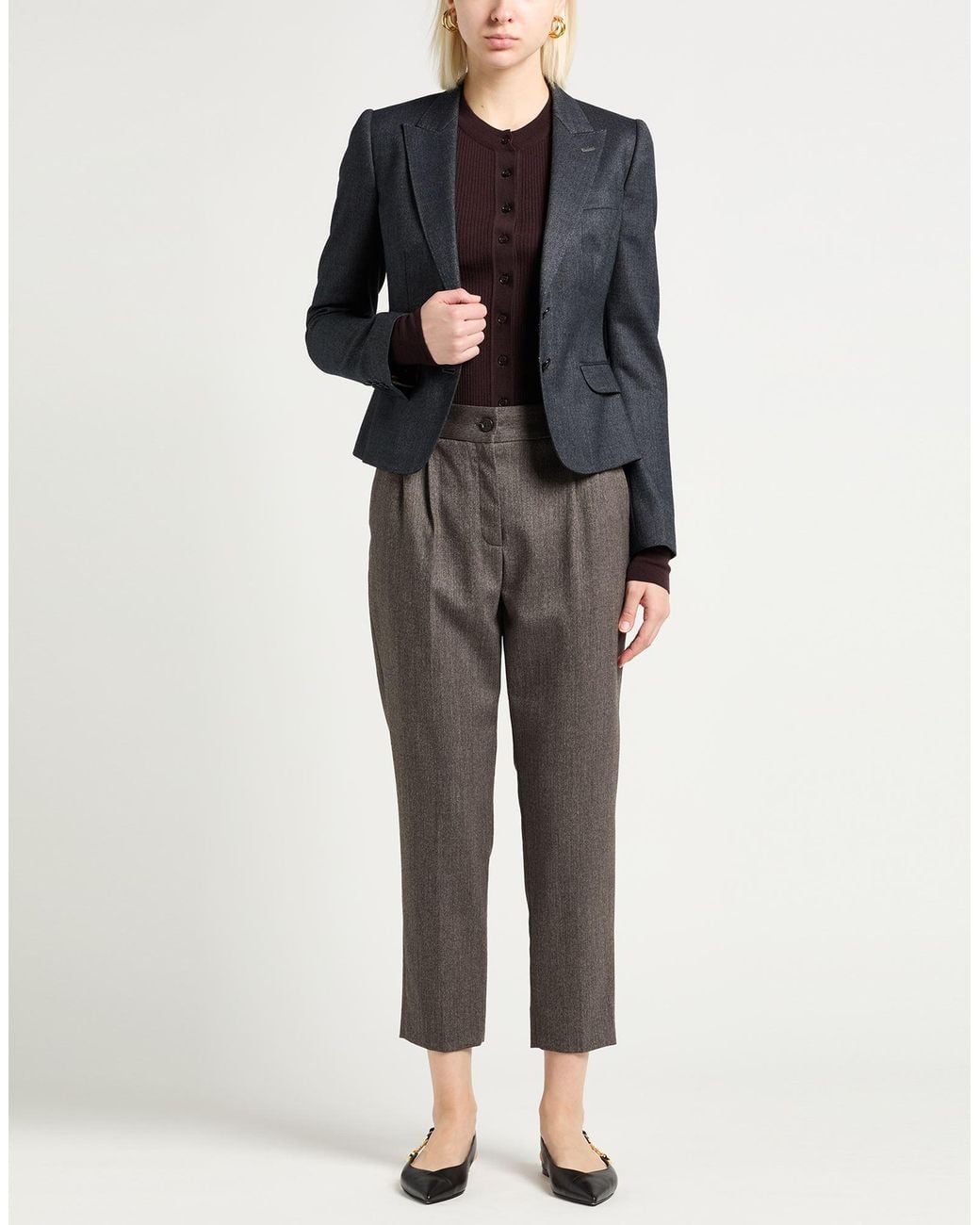 Dolce & Gabbana Gray Pants Virgin Wool, Elastane