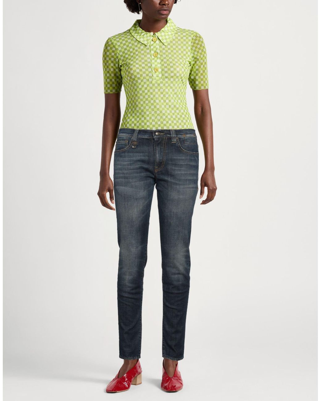 R13 Blue Jeans Cotton, Elastane, Calfskin