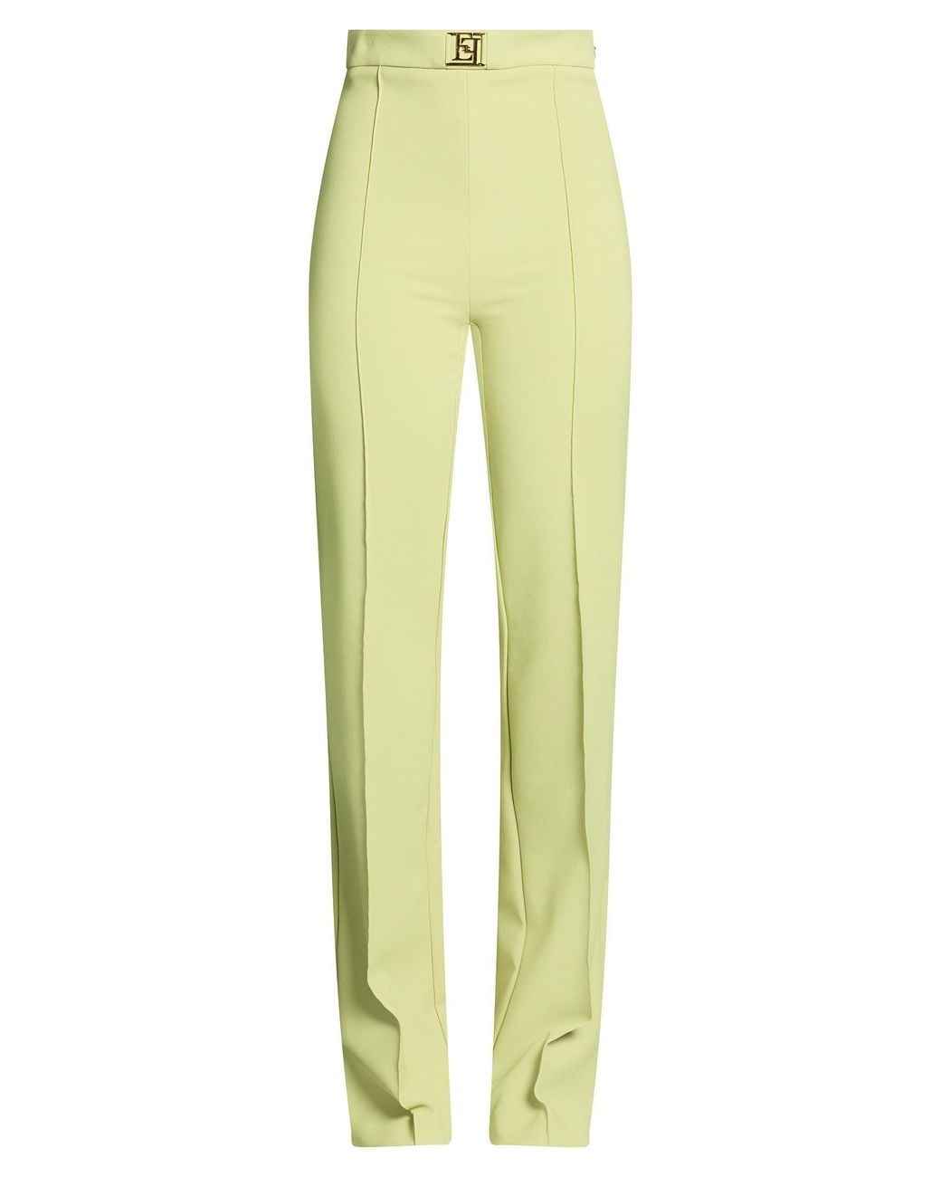 Elisabetta Franchi Yellow Pants Polyester, Elastane