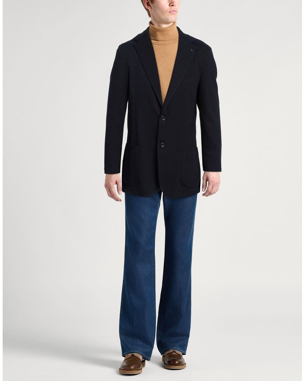 AT.P.CO Blue Midnight Blazer Cotton, Polyamide, Elastane for men