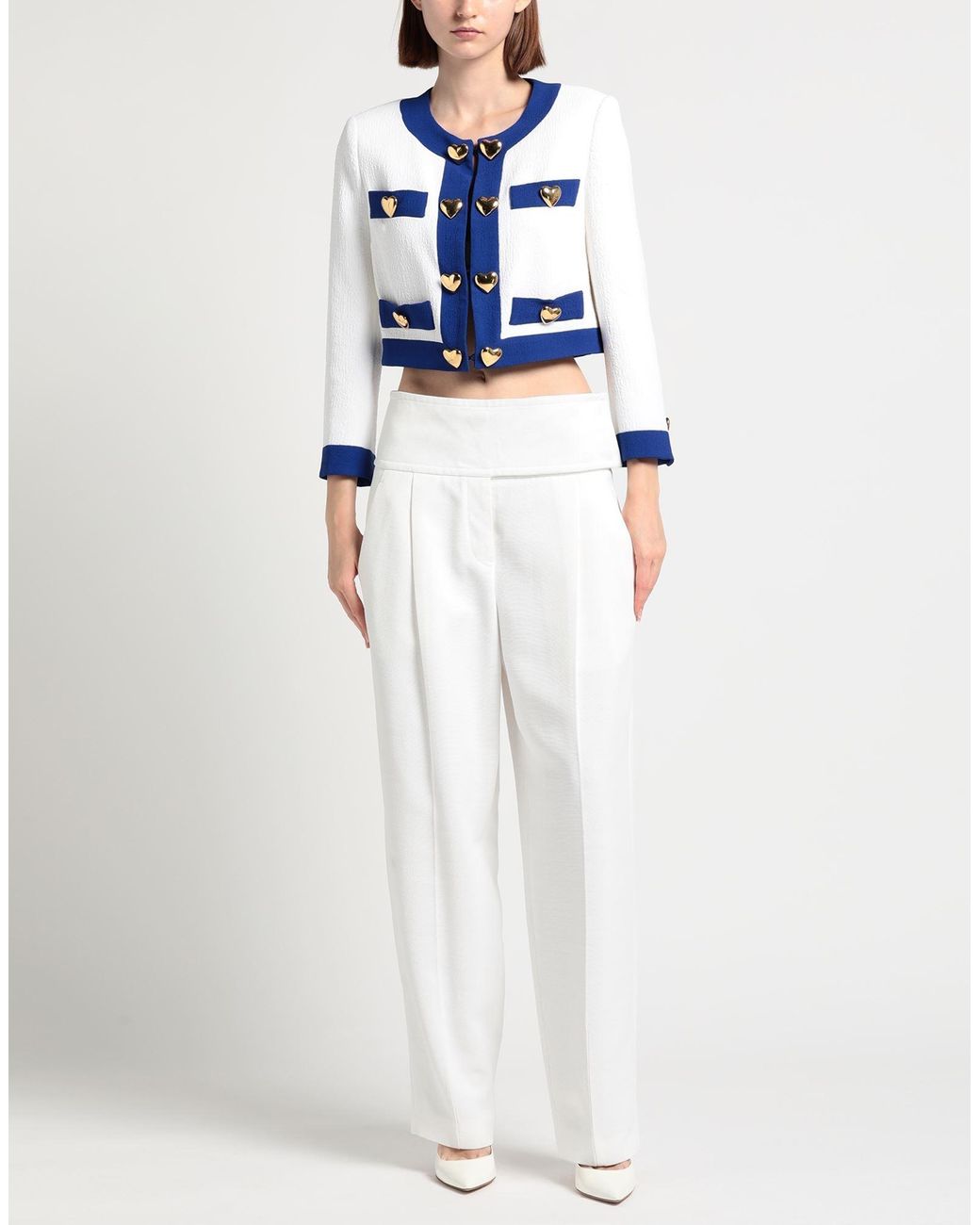 Moschino Blue Jacket Polyester, Elastane