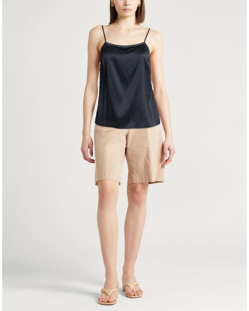 Peserico Black Midnight Top Silk, Elastane