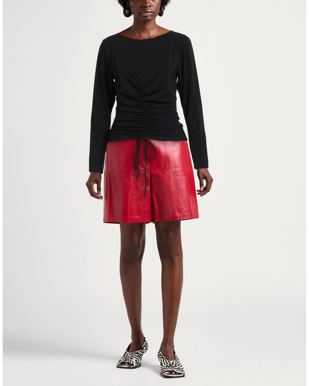 Patrizia Pepe Black Top Acetate, Polyamide, Elastane