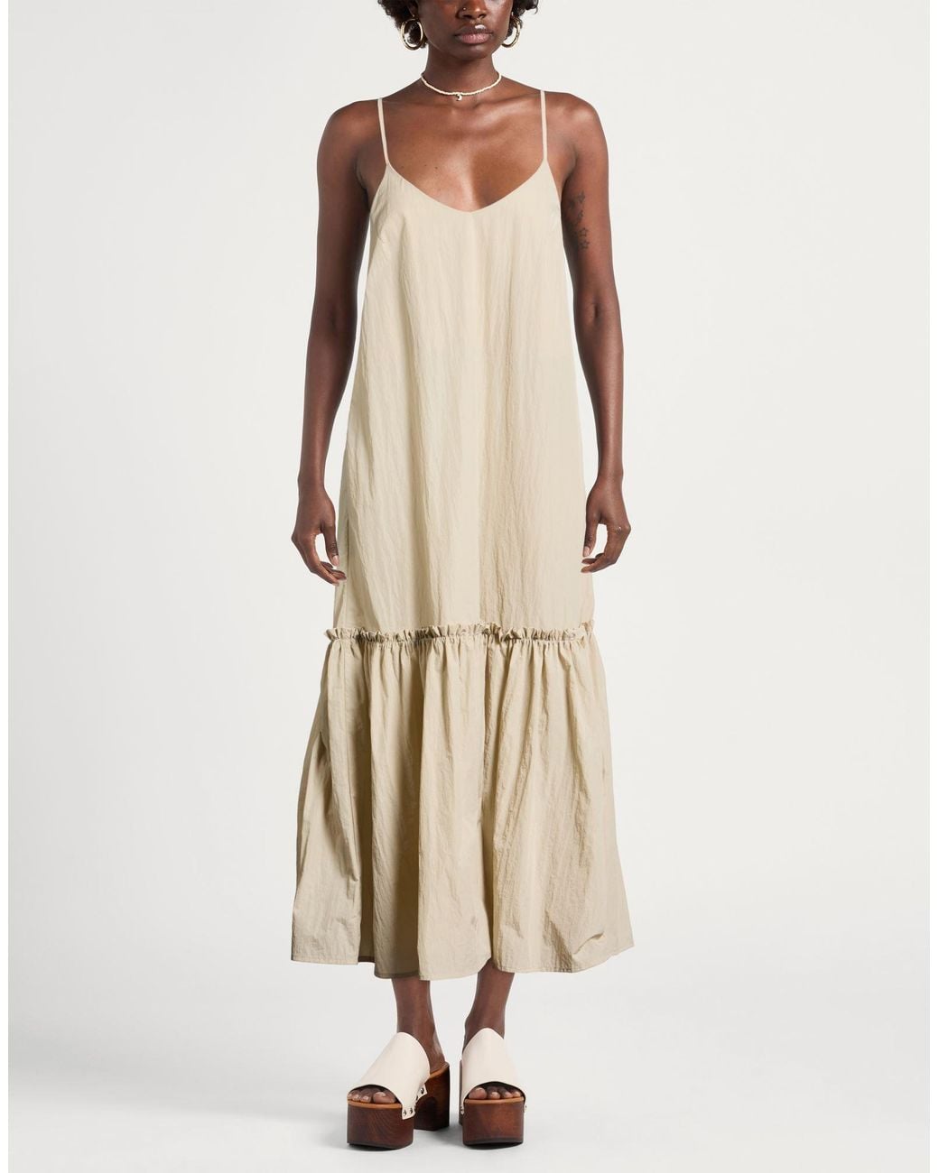 Alpha Studio Natural Maxi Dress Polyamide