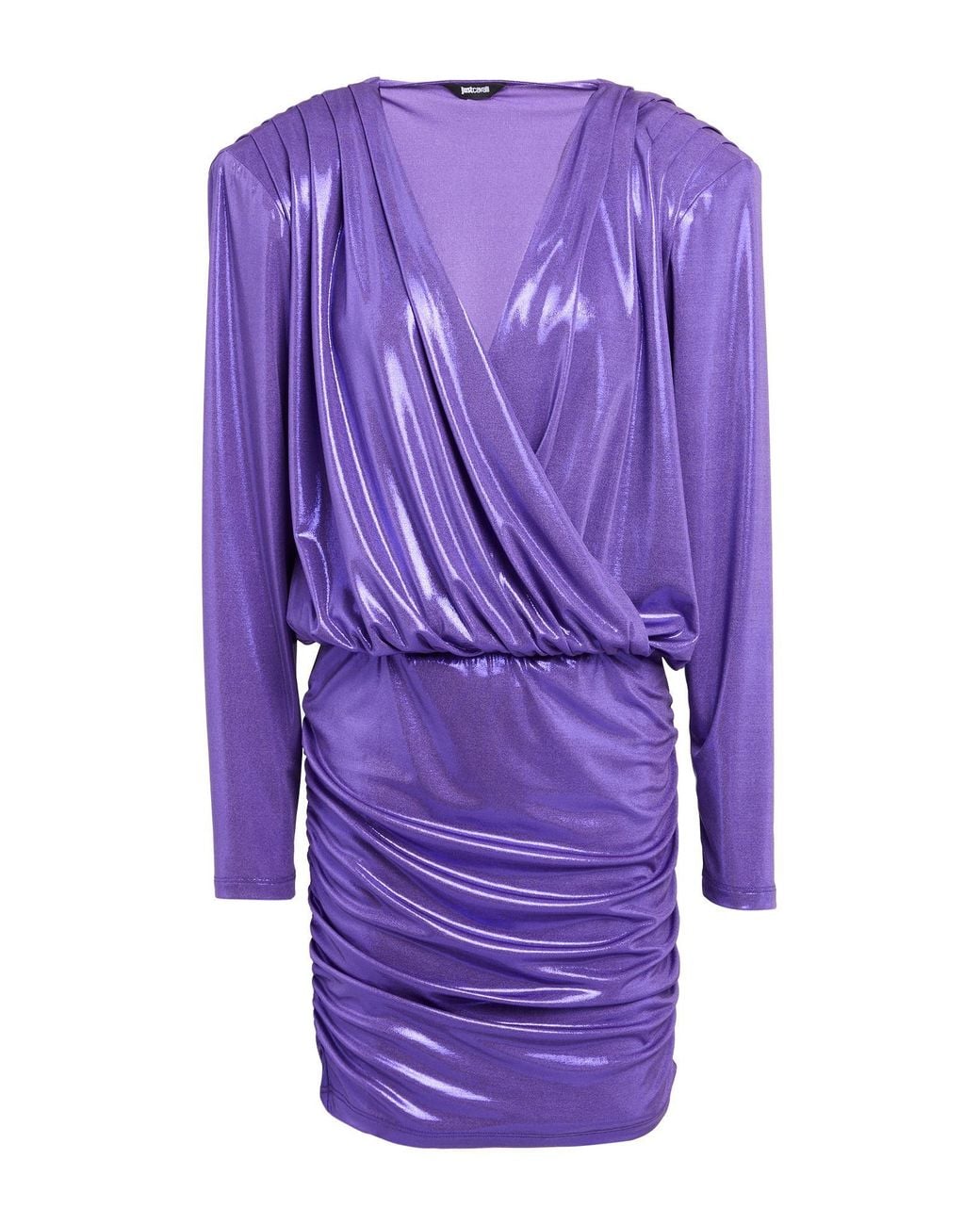 Just Cavalli Purple Mini Dress Polyester, Elastane