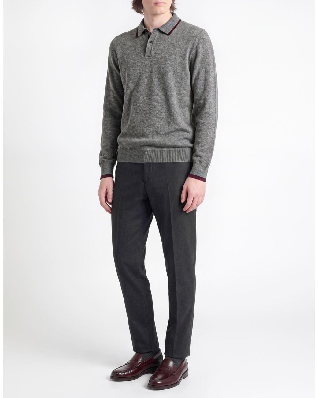 Roberto Collina Gray Sweater Merino Wool, Cashmere for men
