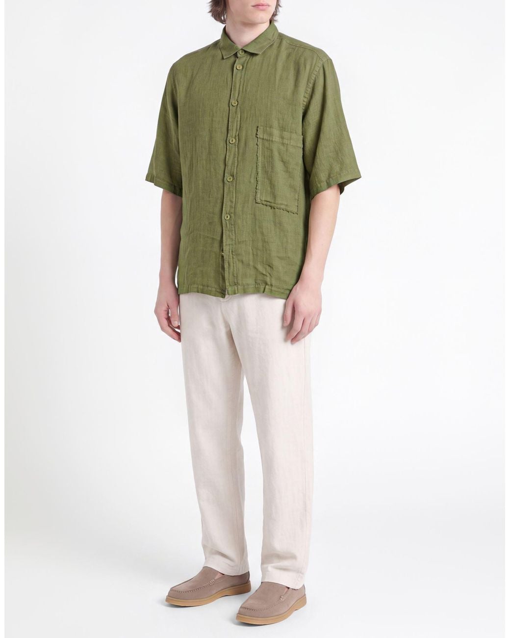 Costumein Green Shirt Linen for men