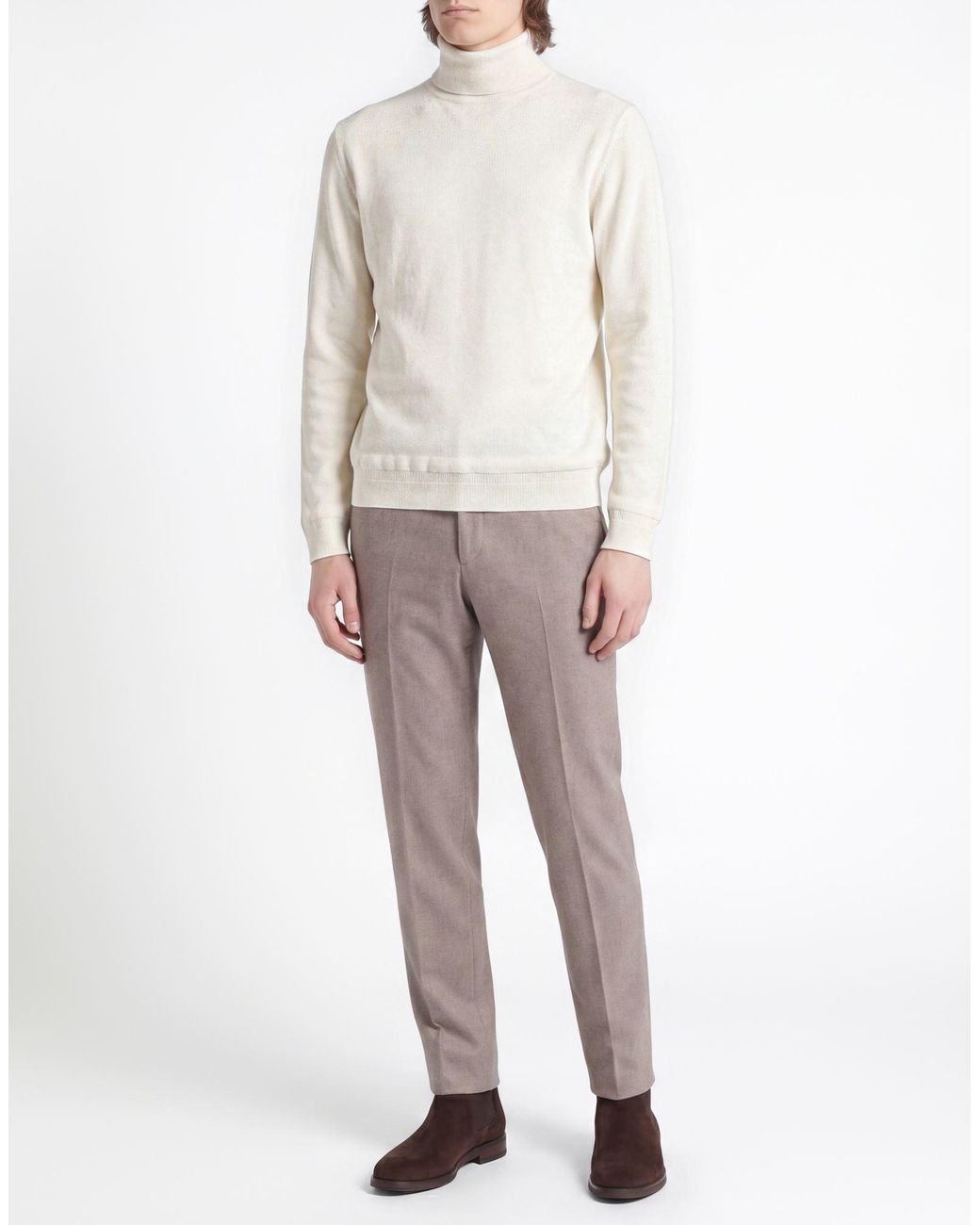 Boglioli White Ivory Turtleneck Virgin Wool for men