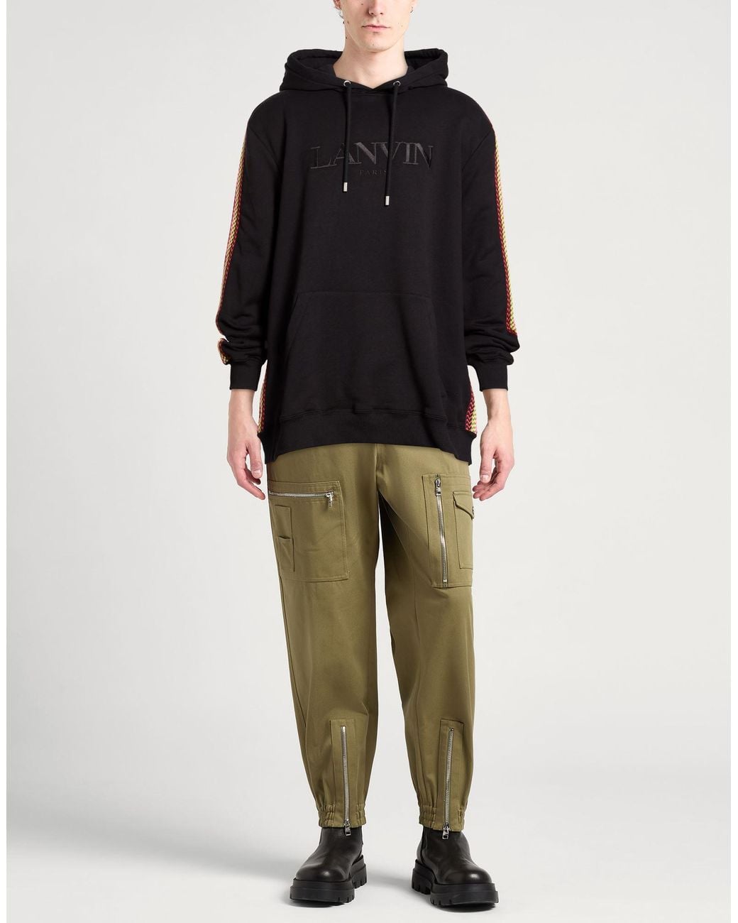 Lanvin Blue Sweatshirt Cotton, Polyester, Elastane for men