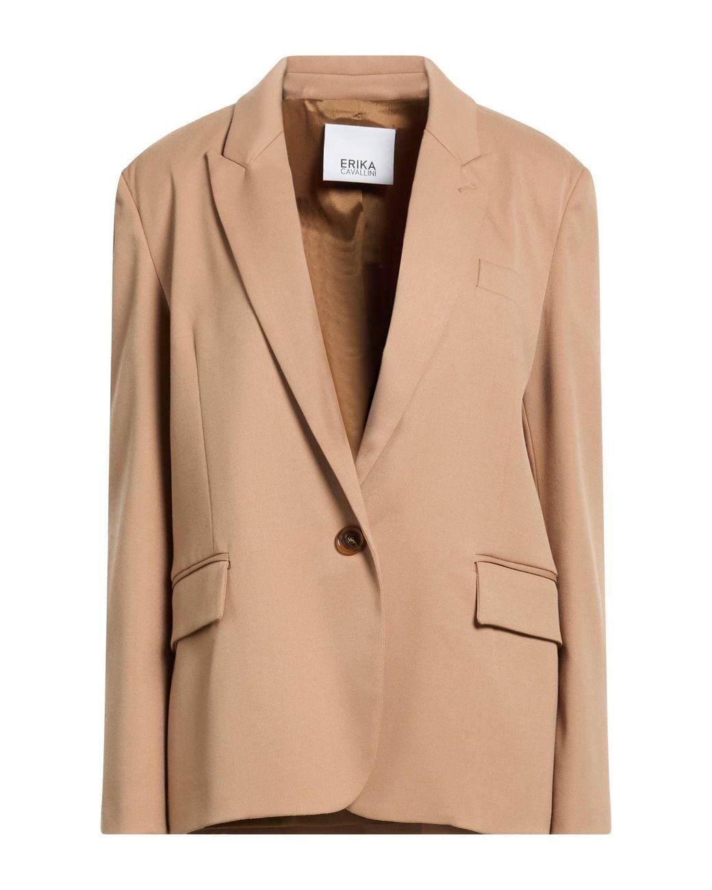 Erika Cavallini Semi Couture Natural Blazer Polyester, Virgin Wool, Elastane
