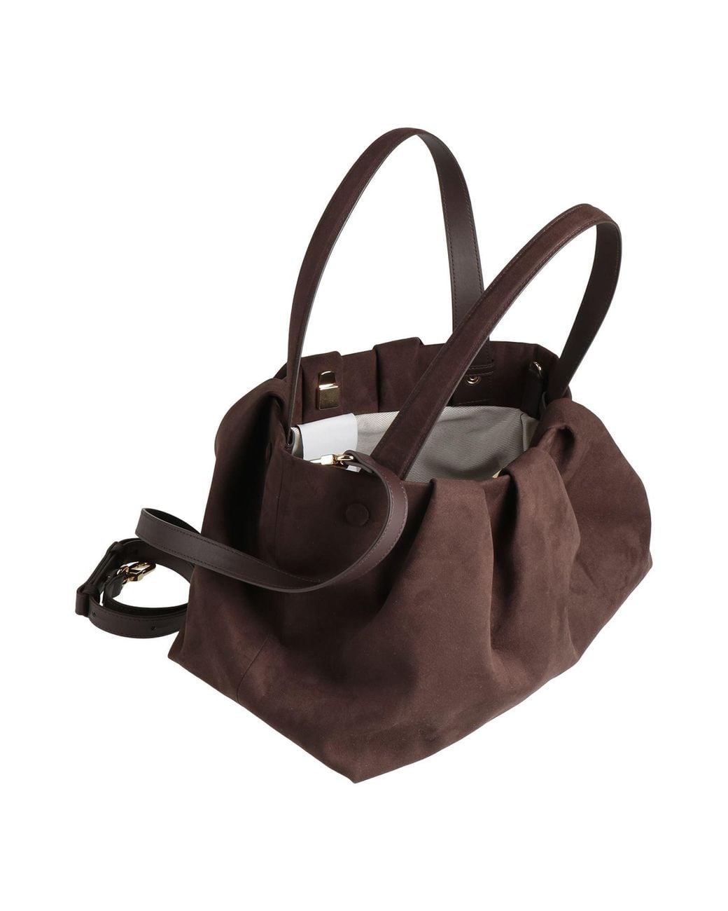 THEMOIRÈ Brown Dark Shoulder Bag Textile Fibers