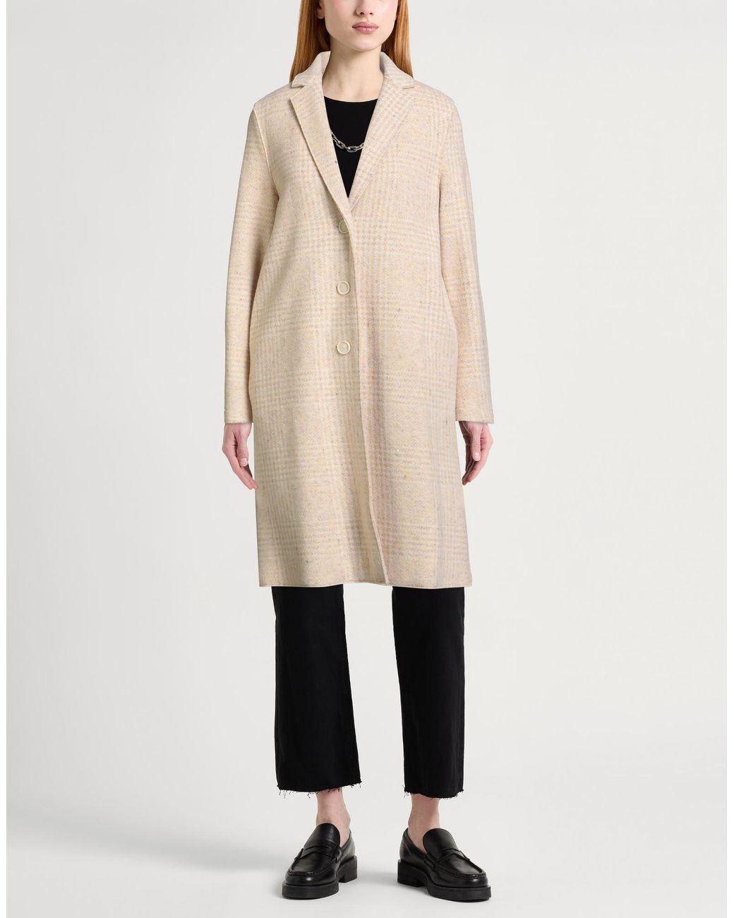 Harris Wharf London Natural Pastel Coat Wool, Silk, Cotton, Viscose