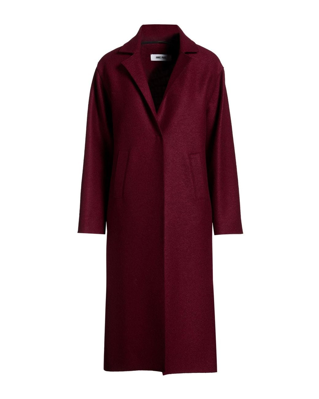 ANNIE PARIS Red Burgundy Coat Virgin Wool