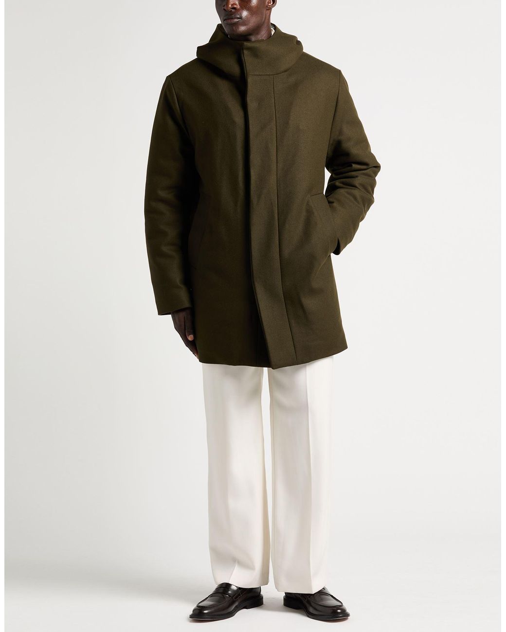 Sandro Gray Coat Wool, Polyamide, Cashmere for men