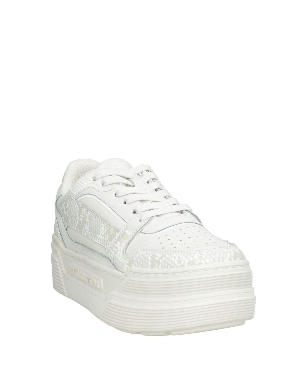 EA7 White Sneakers Cow Leather, Polyamide