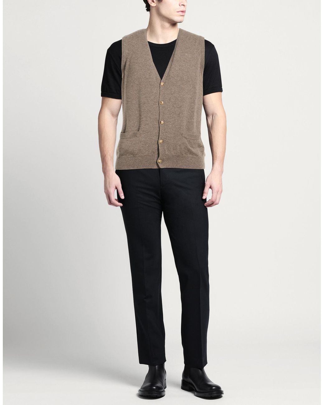 Piacenza Cashmere Brown Taupe Cardigan Cashmere for men