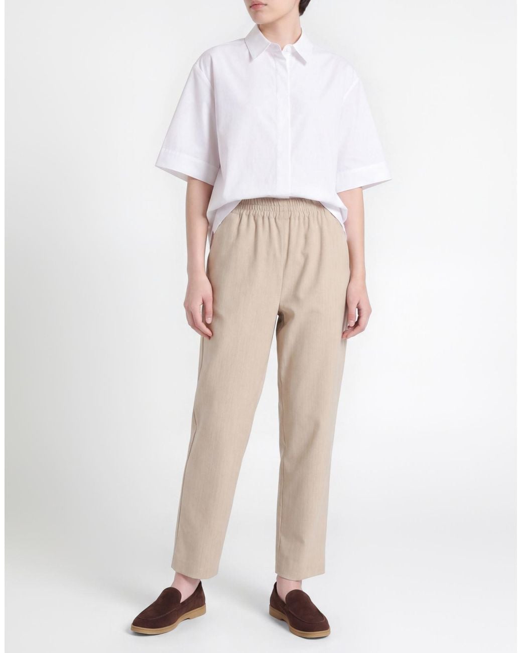 By Malene Birger Natural Pants Polyester, Viscose, Elastane