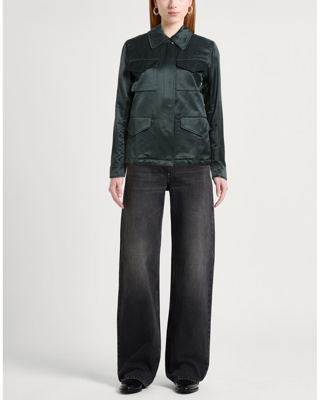 Amiri Green Dark Jacket Cotton, Rayon