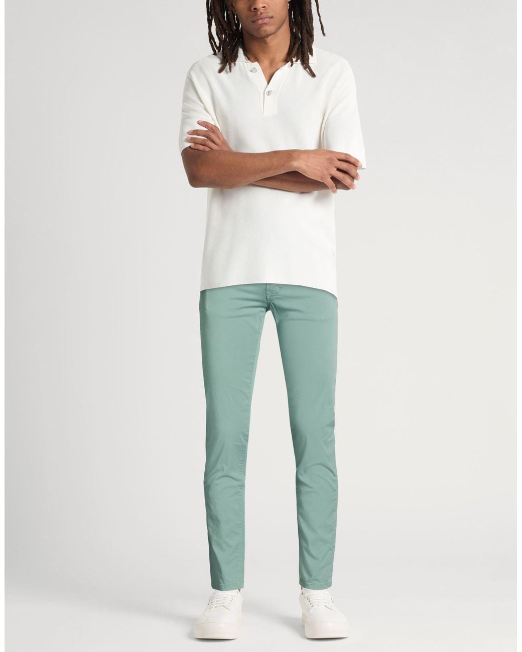 Roy Rogers Green Pants Cotton, Elastane for men