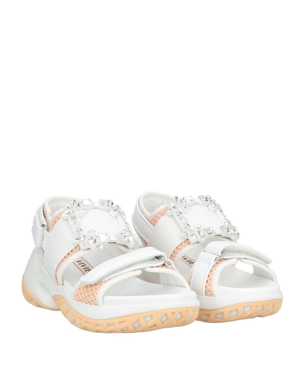 Roger Vivier White Sandals Textile Fibers, Synthetic Material