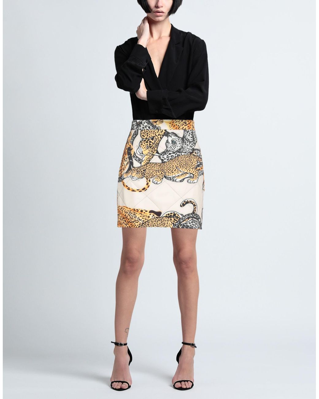 5 PROGRESS Metallic Marigold Mini Skirt Polyester, Elastane