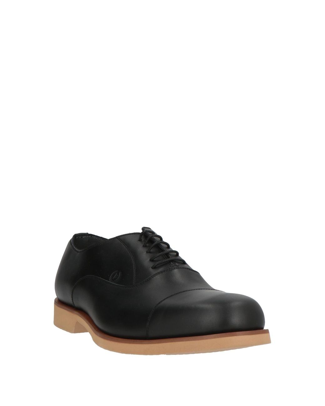 Pollini Black Lace-Up Shoes Leather for men