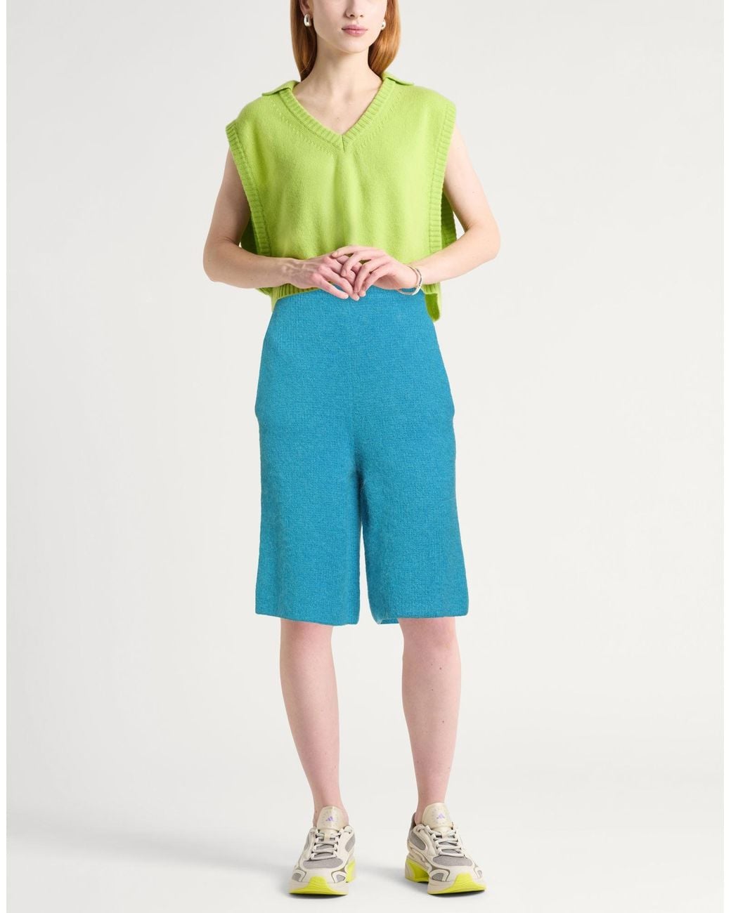 J.W. Anderson Blue Shorts & Bermuda Shorts Acrylic, Polyamide, Mohair Wool, Wool
