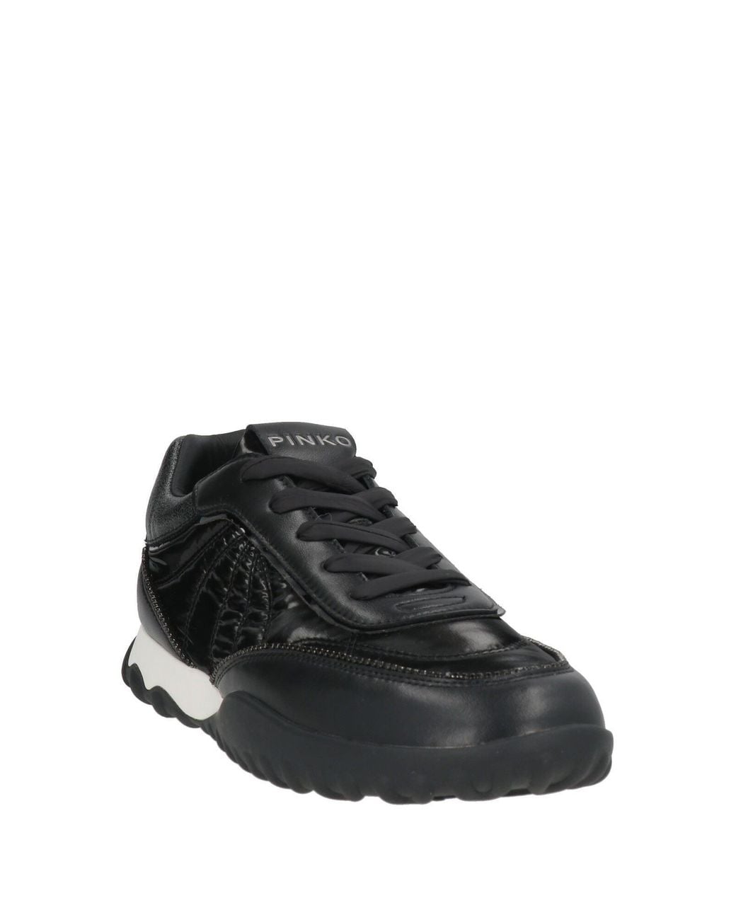 Pinko Black Sneakers Calfskin, Textile Fibers