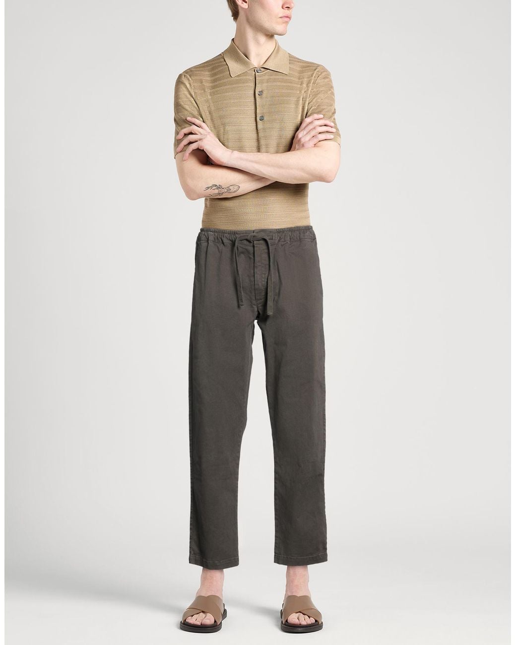 Crossley Gray Pants Cotton, Elastane for men