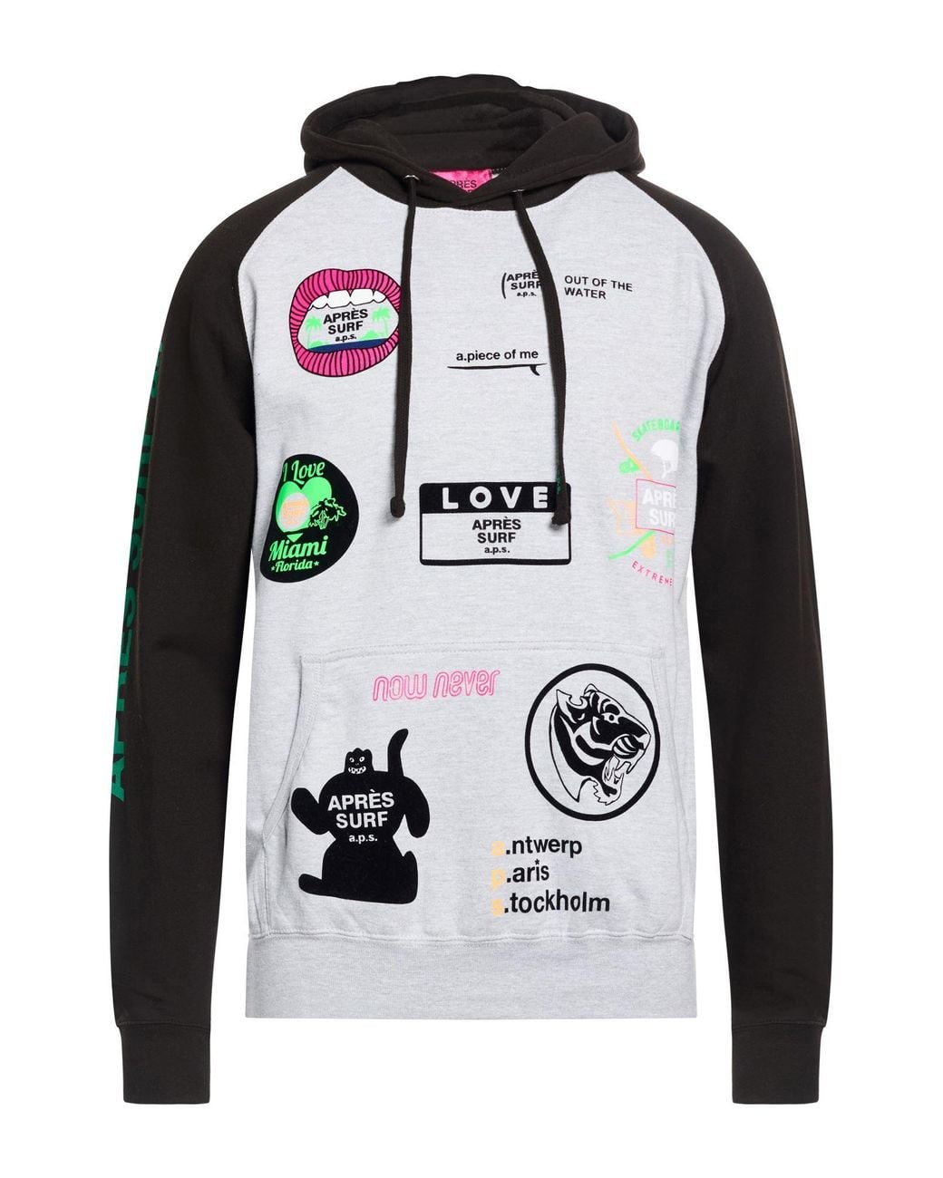 APRÈS SURF Black Sweatshirt Cotton, Polyester for men