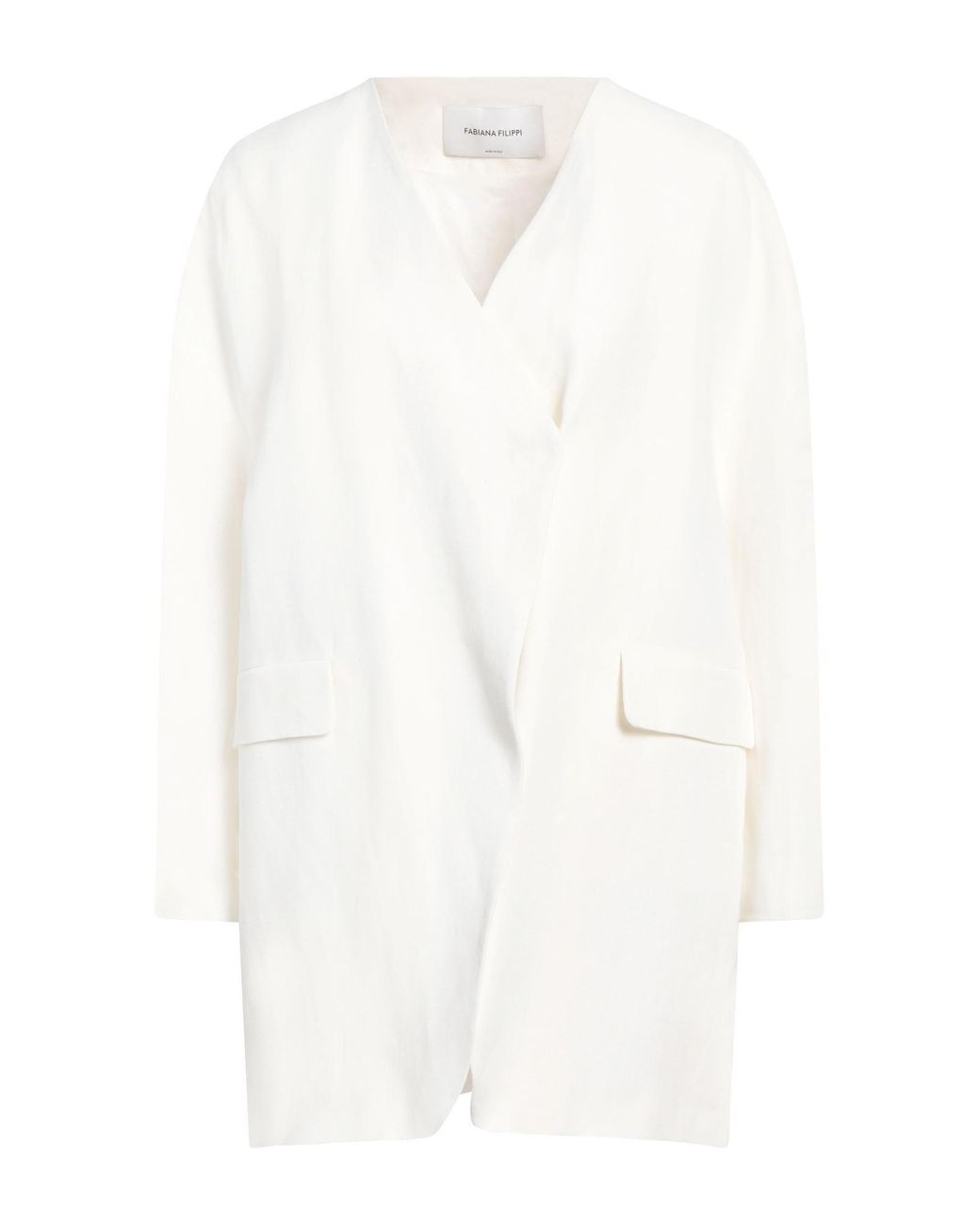 Fabiana Filippi White Blazer Viscose, Linen