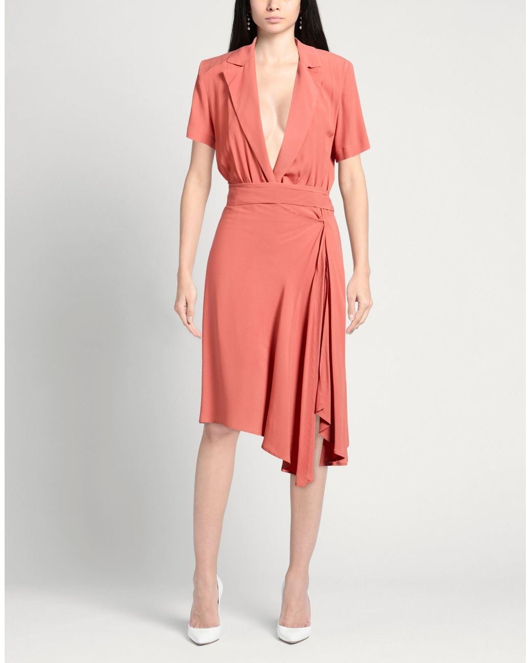 ALESSIA SANTI Pink Midi Dress Silk, Acetate