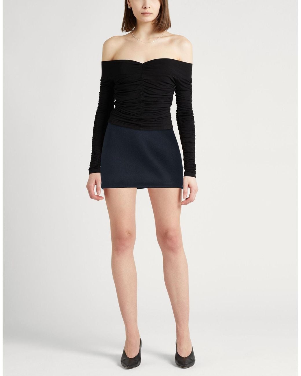 Sportmax Blue Midnight Mini Skirt Virgin Wool