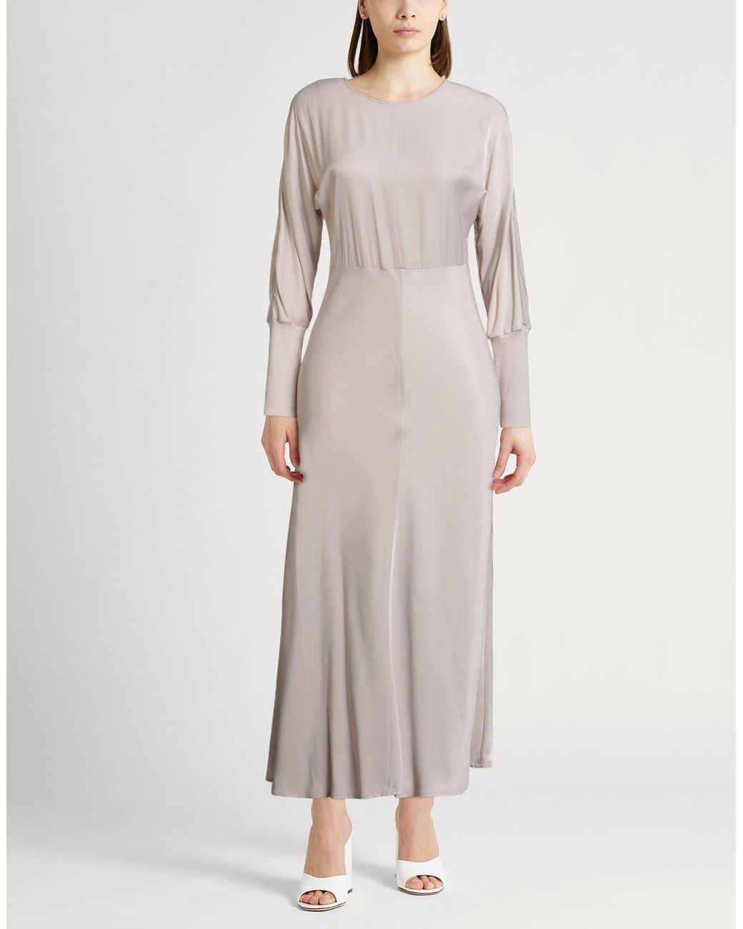Peserico Gray Midi Dress Viscose, Polyester, Virgin Wool