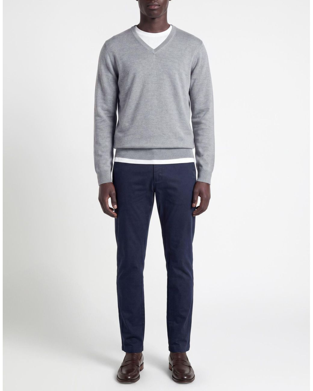 Rossopuro Gray Sweater Wool for men