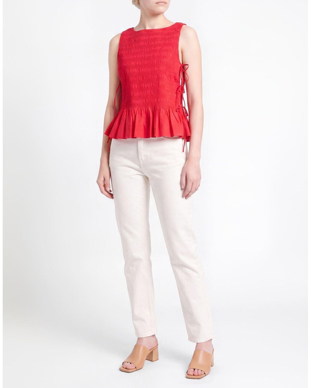Top Ganni de color Red