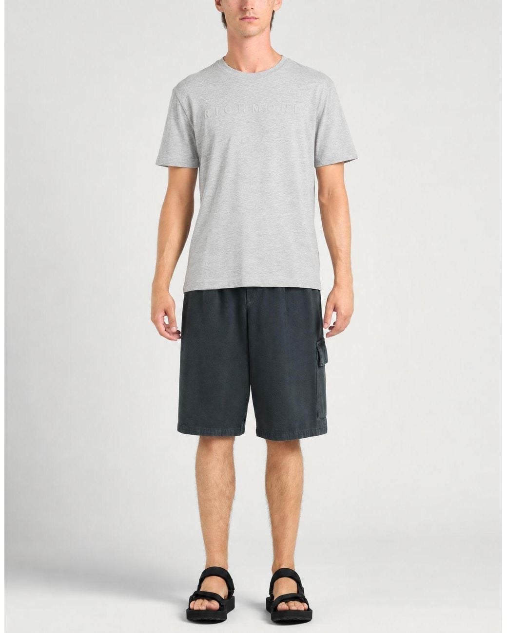 John Richmond Gray Light T-Shirt Cotton for men