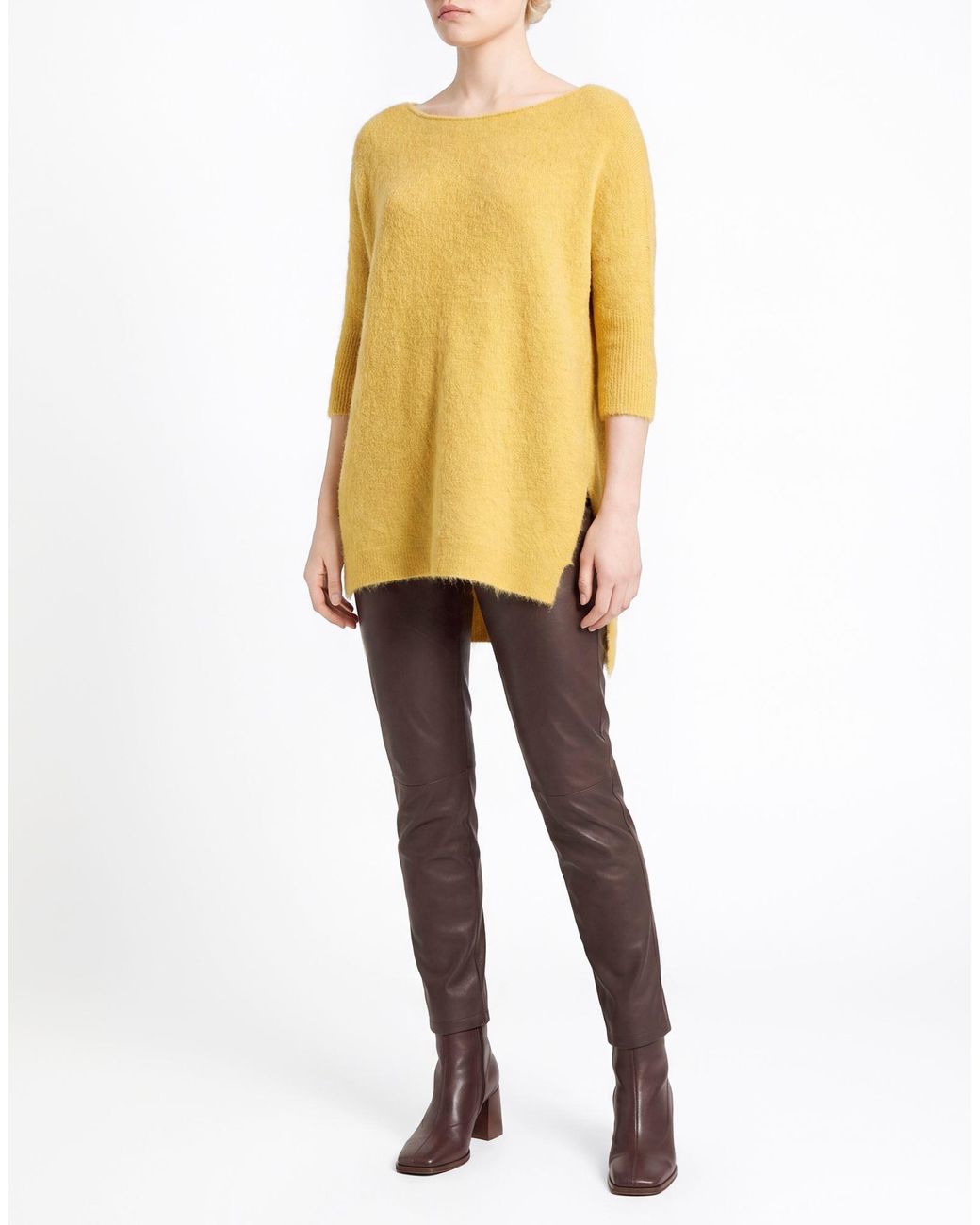 Kontatto Yellow Sweater Alpaca Wool, Nylon, Wool, Elastane