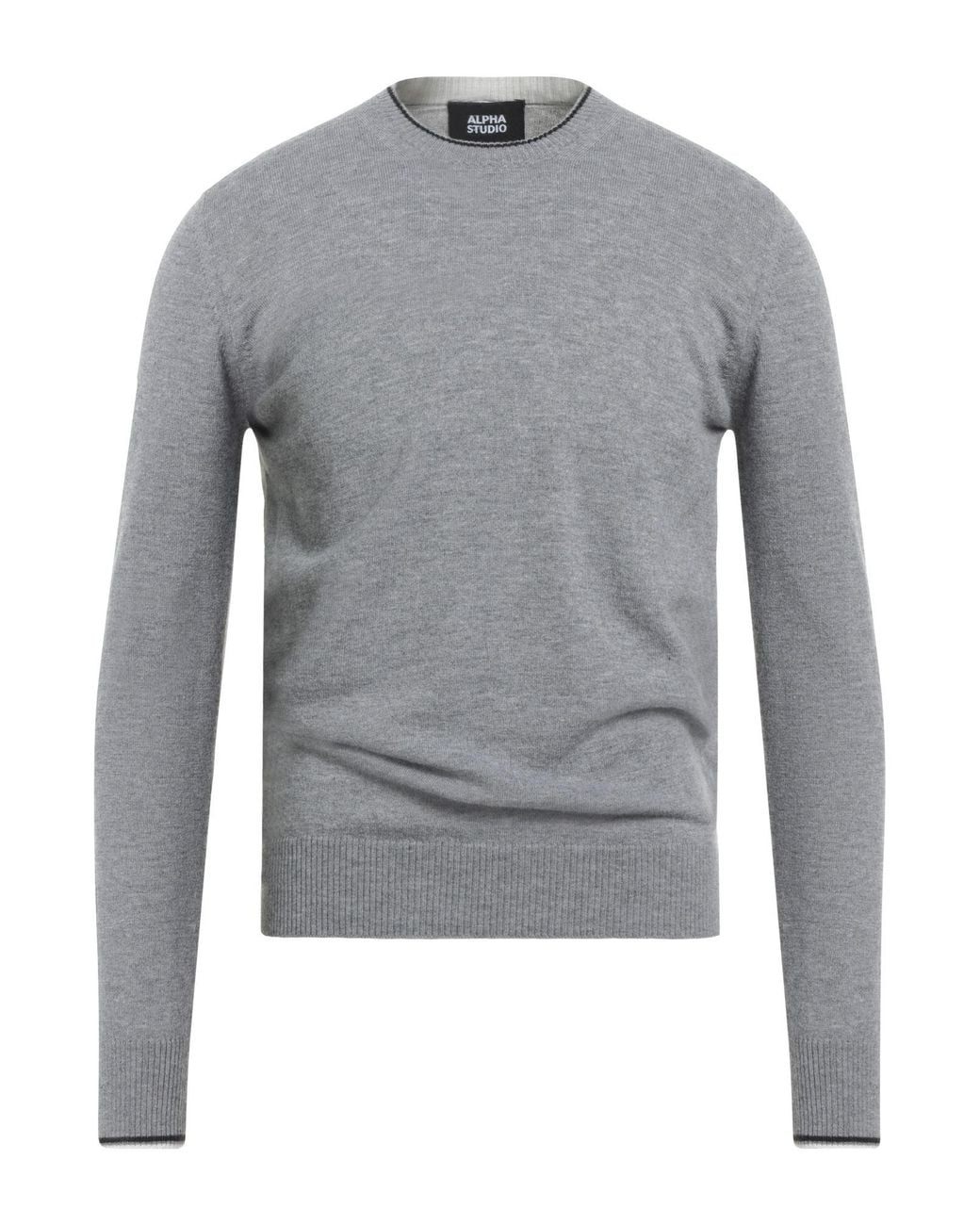 Alpha Studio Gray Sweater Geelong Wool for men