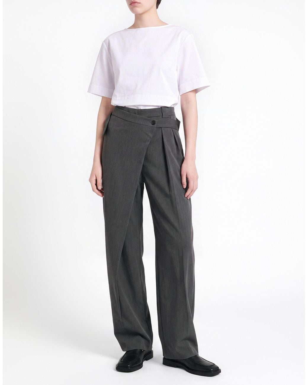 Pinko Gray Pants Polyester, Viscose, Elastane