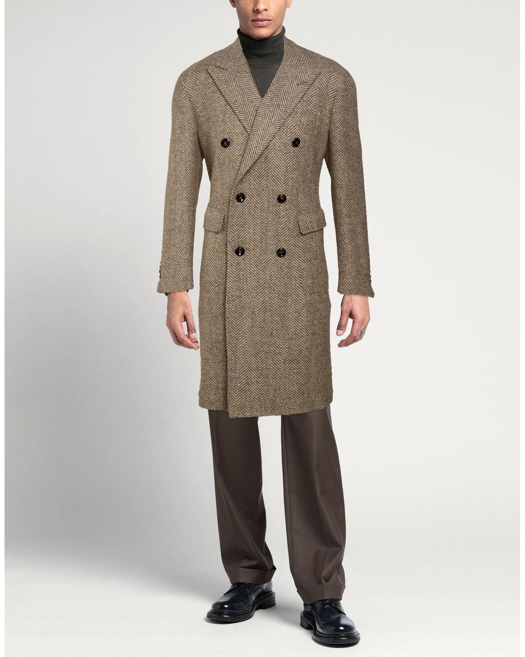 Pino Lerario Natural Coat Wool, Acrylic, Polyester, Polyamide for men