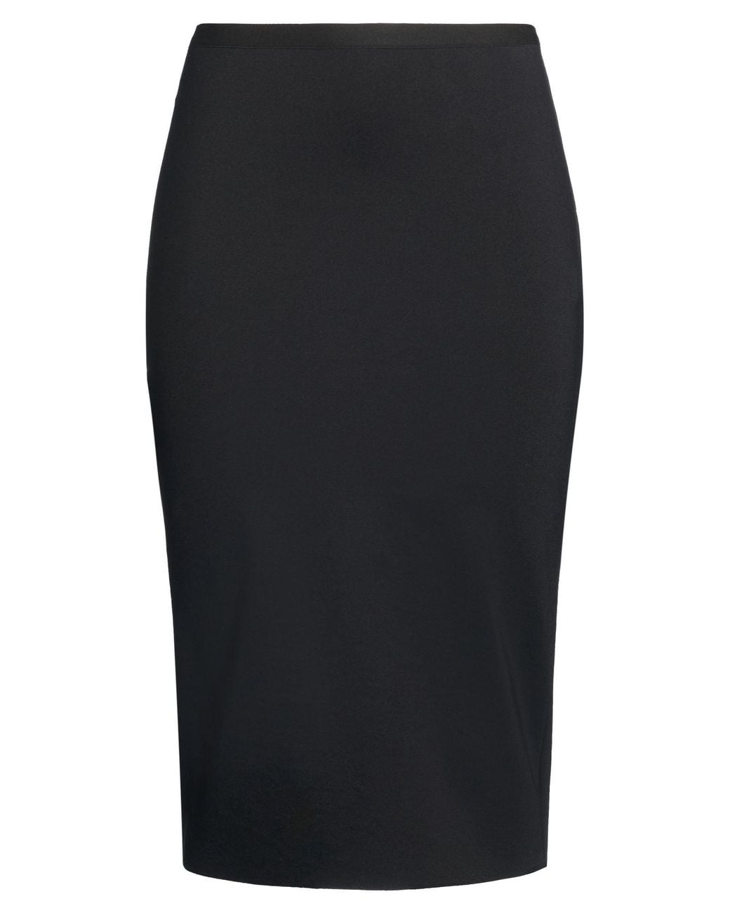 BLUE BROTHERS Black Midi Skirt Viscose, Polyamide, Elastane